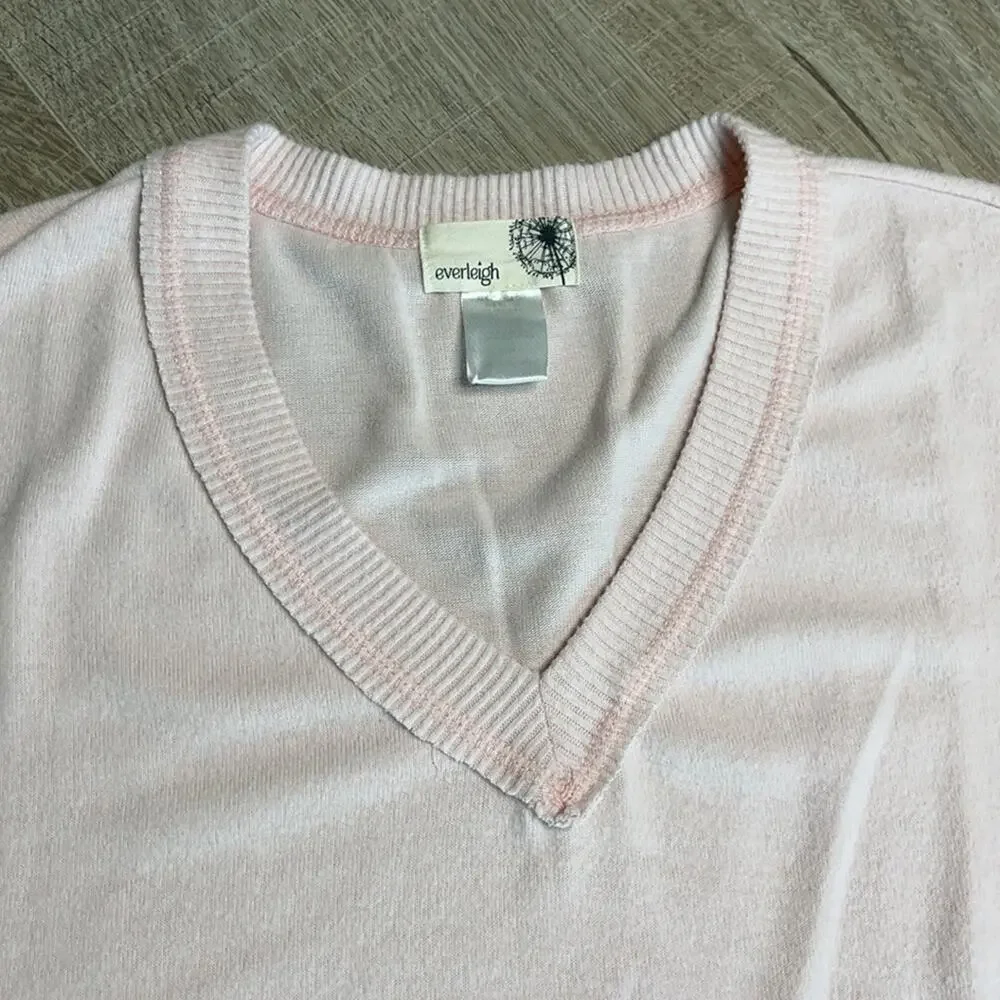 EVERLEIGH Blush Pink V-Neck Long Sleeve Sweater